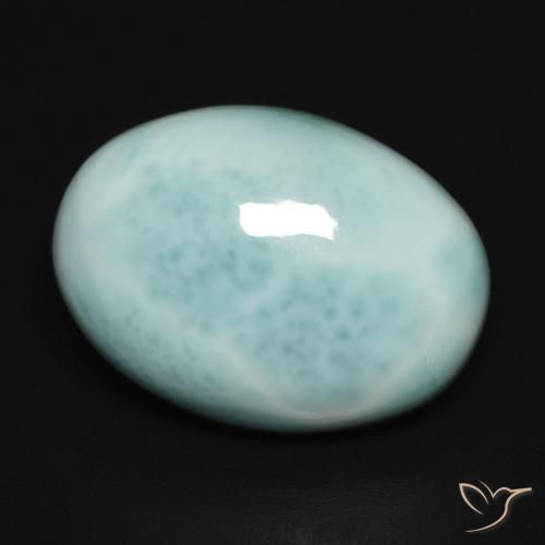 11.86 ct Turquoise Larimar Stone, Natural Larimar in Oval Cabochon Shape for Sale