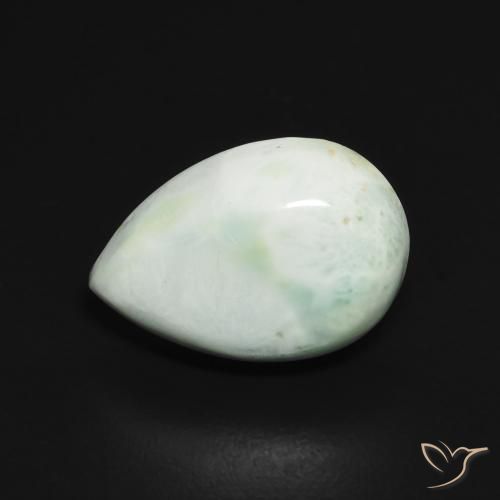 3.65 ct Green Larimar Stone, Natural Larimar in Pear Cabochon Shape for Sale