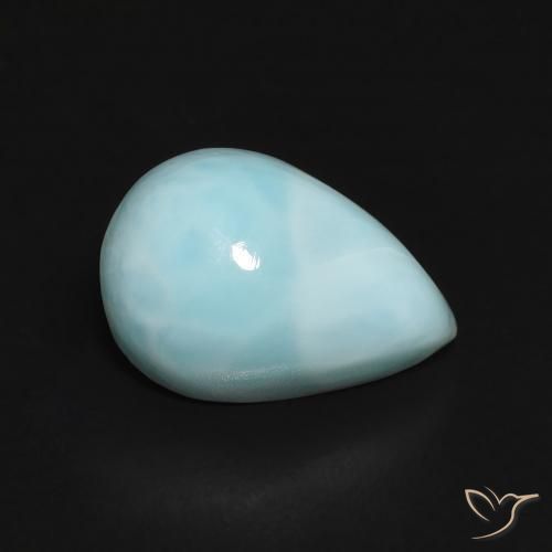 2.94 ct Turquoise Larimar Stone, Natural Larimar in Pear Cabochon Shape for Sale