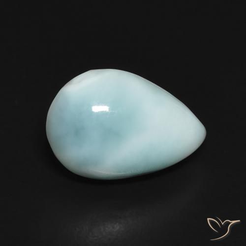 2.77 ct Turquoise Larimar Stone, Natural Larimar in Pear Cabochon Shape for Sale
