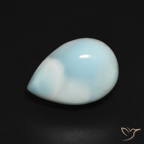 3.63 ct Turquoise Larimar Gemstone, Larimar Gem in Pear Cabochon Shape for Sale.