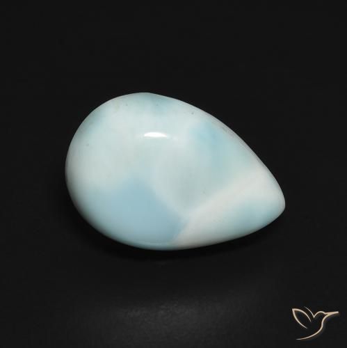 3.63 ct Turquoise Larimar Stone, Natural Larimar in Pear Cabochon Shape for Sale