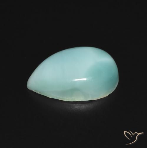 Larimar Gemstone in 12 x 8 mm (calibrated) Size for Sale, Larimar Stone in Sea Foam Green Color