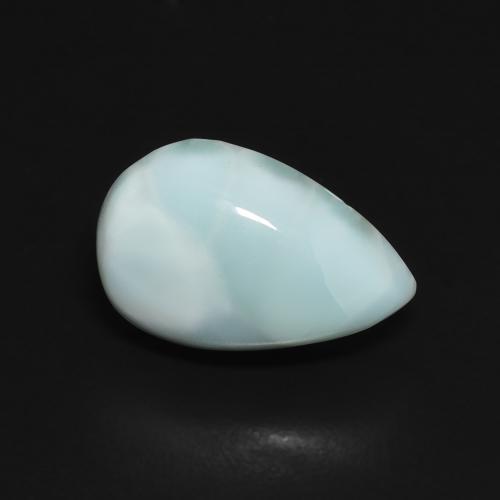Larimar Turquesa Pera de 12 x 7,8mm de República Dominicana, peso de 2.81 ct, piedra preciosa natural No tratado en Opaco Clarity, Larimar Cabujón Pera de 1 pieza - Color: Azul verdoso claro, dureza Mohs de 4.5 - 5, Photo A
