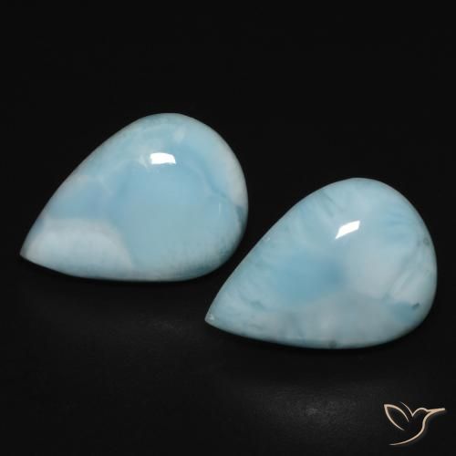 7.34 ct Pear Larimar, 14 x 10 mm From the Dominican Republic, Photo A