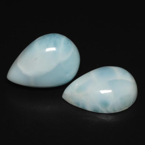 9.83 ct Pear Larimar, 14.2 x 10.1 mm From the Dominican Republic, Photo A