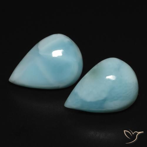8.39 ct Pear Larimar, 14.2 x 10.1 mm From the Dominican Republic, Photo A