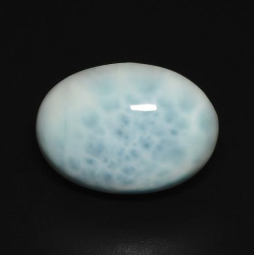 Larimar Turquoise oval cabochon de République Dominicaine, 14 x 10,1mm, poids de 5,74 ct, pierre gemme naturelle Non traité de pureté Opaque , 1 pièce Larimar, couleur Bleu vert, dureté Mohs de 4.5 à 5, Photo A