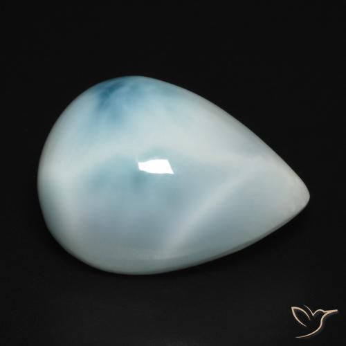 9.45 ct Pear Larimar, 16.2 x 11.6 mm From the Dominican Republic, Photo A