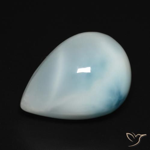 9.45 ct Turquoise Larimar Stone, Natural Larimar in Pear Cabochon Shape for Sale