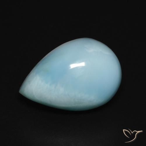 4.74 ct Pear Larimar, 13.2 x 9.1 mm From the Dominican Republic, Photo A