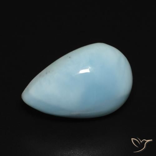 4.08 ct Pear Larimar, 14.1 x 9.8 mm From the Dominican Republic, Photo A