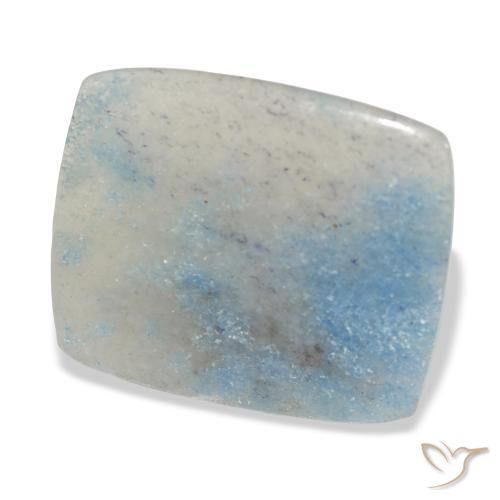 13.63 ct Blue Lazulite Stone, Natural Lazulite in Cushion Cabochon Shape for Sale