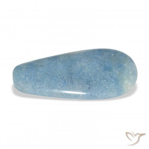 Lazulite Gemstone in 27.6 x 15.7 mm Size for Sale, Lazulite Stone in Light Aqua Blue Color