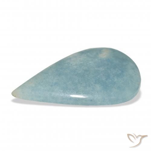 Lazulite Gemstone in 33.4 x 20.9 mm Size for Sale, Lazulite Stone in Light Greenish Blue Color