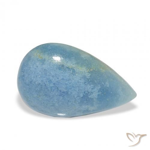 4.59 ct Blue Lazulite Stone, Natural Lazulite in Pear Cabochon Shape for Sale