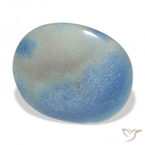 20.64 ct Blue Lazulite Stone, Natural Lazulite in Oval Cabochon Shape for Sale