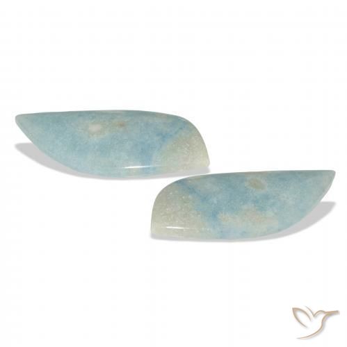 Lazulite Gemstones in 40.1 x 17.2 mm Size for Sale, Lazulite Stones in Baby Blue Color
