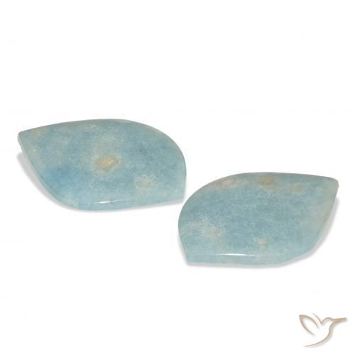 Lazulite Gemstones in 36.1 x 25.9 mm Size for Sale, Lazulite Stones in Baby Blue Color