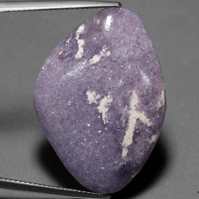 27.59 ct Violet Lepidolite Gemstone, Lepidolite Gem in Fancy Cabochon Shape for Sale.