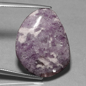 24.77 ct Violet Lepidolite Gemstone, Lepidolite Gem in Fancy Cabochon Shape for Sale.