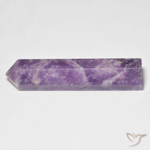 Lepidolite Gemstone in 39.8 x 9.5 mm Size for Sale, Lepidolite Stone in Mauve Violet Color
