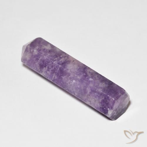 20.86 ct Violet Lepidolite Stone, Natural Lepidolite in Pencil Cut Shape for Sale