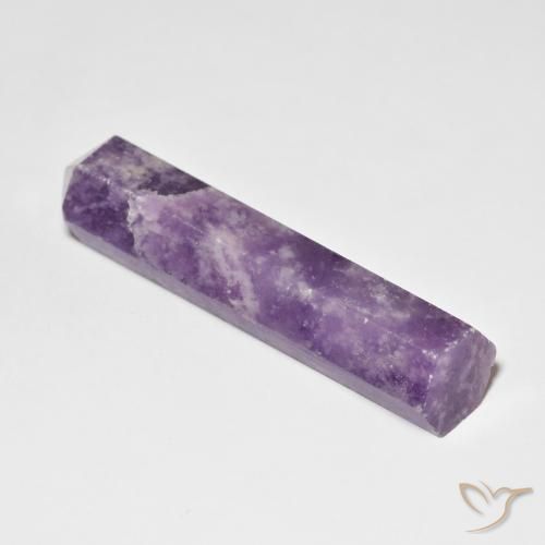 33.54 ct Violet Lepidolite Stone, Natural Lepidolite in Pencil Cut Shape for Sale