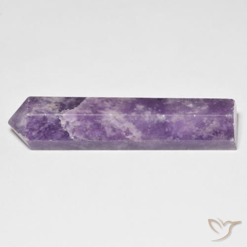 Lepidolite Gemstone in 40.8 x 9.9 mm Size for Sale, Lepidolite Stone in Medium Deep Violet Color