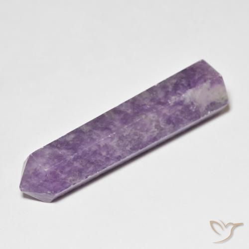 28.16 ct Violet Lepidolite Gemstone, Lepidolite Gem in Pencil Cut Shape for Sale.