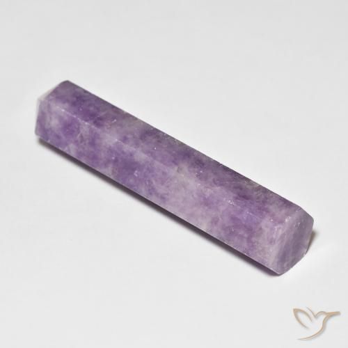 27.50 ct Violet Lepidolite Stone, Natural Lepidolite in Pencil Cut Shape for Sale