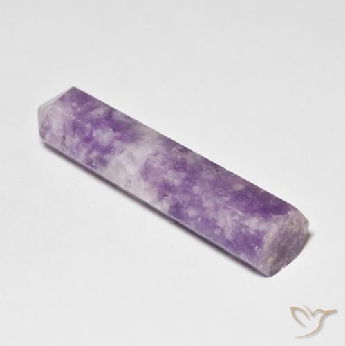 27.54 ct Violet Lepidolite Stone, Natural Lepidolite in Pencil Cut Shape for Sale