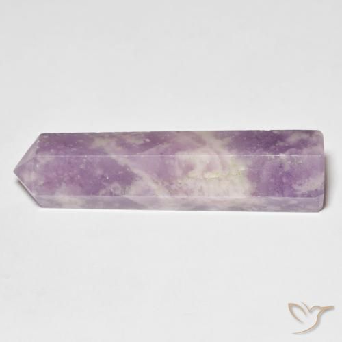 Lepidolite Gemstone in 38.3 x 10.2 mm Size for Sale, Lepidolite Stone in Light Reddish Violet Color