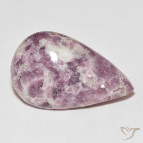 26.75 ct Multicolor Lepidolite Stone, Natural Lepidolite in Pear Cabochon Shape for Sale