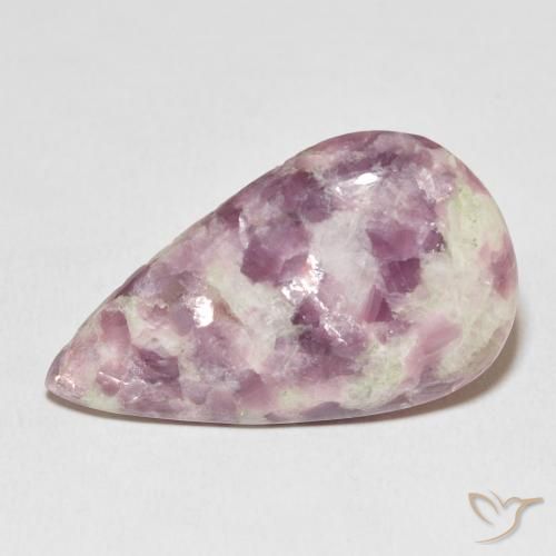 21.06 ct Multicolor Lepidolite Gemstone, Lepidolite Gem in Pear Cabochon Shape for Sale.
