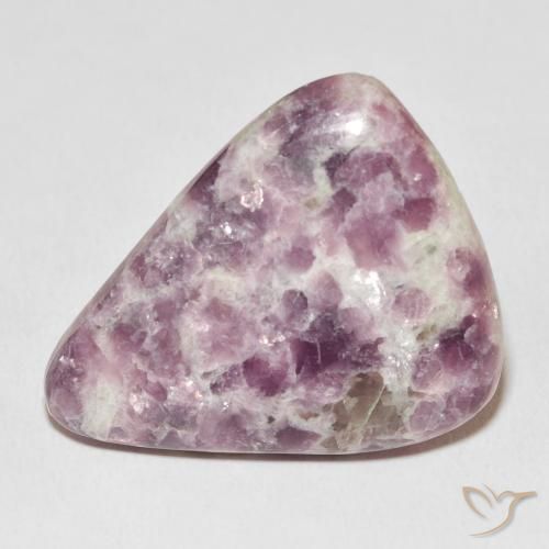 33.84 ct Multicolor Lepidolite Gemstone, Lepidolite Gem in Pear Cabochon Shape for Sale.