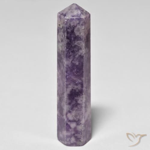 27.55 ct Violet Lepidolite Stone, Natural Lepidolite in Pencil Cut Shape for Sale