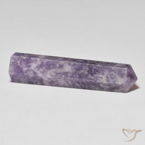 Lepidolite Gemstone in 38.5 x 9.5 mm Size for Sale, Lepidolite Stone in Dark Violet Color