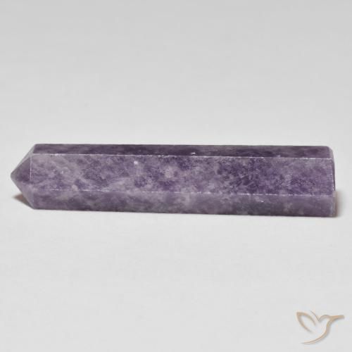 21.66 ct Violet Lepidolite Gemstone, Lepidolite Gem in Pencil Cut Shape for Sale.