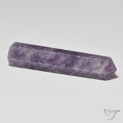 Lepidolite Gemstone in 37.6 x 8.5 mm Size for Sale, Lepidolite Stone in Grayish Violet Color