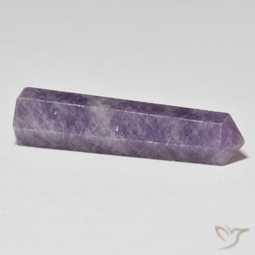 Lepidolite Gemstone in 37.4 x 9.6 mm Size for Sale, Lepidolite Stone in Medium Deep Violet Color