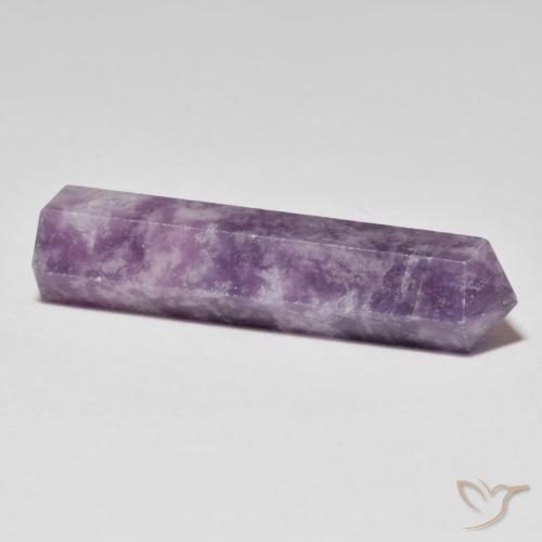 Lepidolite Gemstone in 37.9 x 9.5 mm Size for Sale, Lepidolite Stone in Medium Deep Violet Color