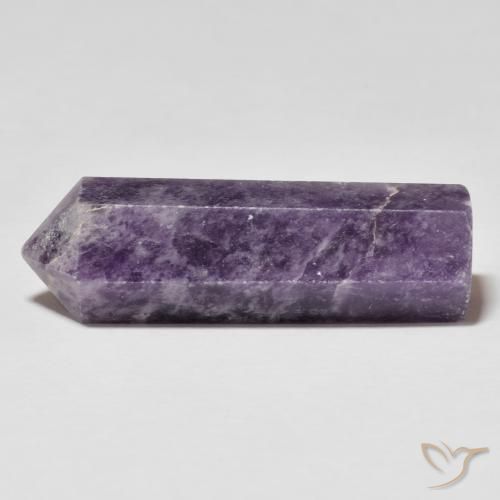 32.08 ct Violet Lepidolite Stone, Natural Lepidolite in Pencil Cut Shape for Sale