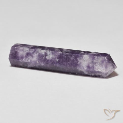 Lepidolite Gemstone in 38.3 x 8.8 mm Size for Sale, Lepidolite Stone in Dark Violet Color