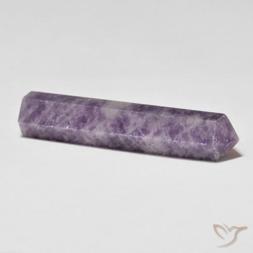 Lepidolite Gemstone in 39.3 x 8.5 mm Size for Sale, Lepidolite Stone in Mauve Violet Color