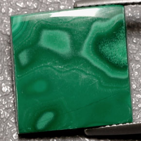 11.01 ct Green Malachite Gemstone, Malachite Gem in Baguette Cabochon Shape for Sale.
