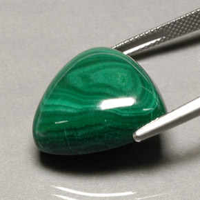 Malachite Gemstone in 19.6 x 19 mm Size for Sale, Malachite Stone in Multicolor Green Color