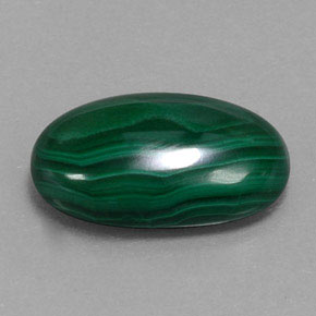 13.10 ct Green Malachite Stone, Natural Malachite in Oval Cabochon Shape for Sale