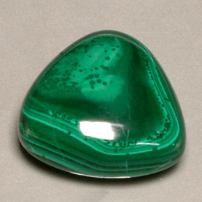 22.53 ct Green Malachite Gemstone, Malachite Gem in Trillion Cabochon Shape for Sale.