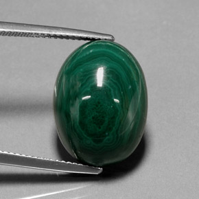 22.99 ct Green Malachite Gemstone, Malachite Gem in Oval Cabochon Shape for Sale.